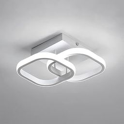 ELEPHANTBOAT® Small Ceiling Light Modern LED Acrylic Square Ceiling Lamp, 22W 6000K White Light Lighting Fixtures for Hallway Small Asile Lamp Corridor Lights Bedroom Kitchen Living Room (Cool White)-13