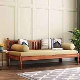 Home furniture Wooden Couch Diwan Sofa Settee For Living Room And Office | Three 3-Person Sofa | Art Deco, Sheesham Wood | Natural Teak Finish (Brown)-picture-20