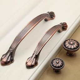 Antique Zinc Alloy Double Hole Drawer Cabinet Door Red Bronze Handle Style K-image-67
