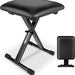 AODSK Keyboard Bench X-Style Cushion Padded,Piano Bench Adjustable Collapsible Stool Chair Seat,Flame Retardant Cotton,Non-Skid Design-25