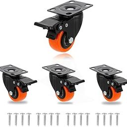 Baekiss 2 inch Caster Wheels with Dual Locking Casters Set of 4-image-1