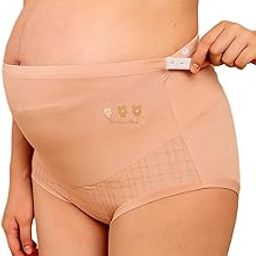 Women Soft Cotton Stretchable Maternity Over Bump Belly Support High Waist Plus Size Pregnancy Briefs Underwear with Adjustable Waistband-image-69