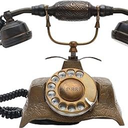 Vintage Collection Black Brass Antique Landline Telephone Royal Landline Telephone, Black-19