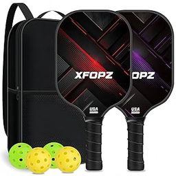 Xfopz Pickleball Paddles Set, Glass Fiber USAPA Approved Pickle Ball Paddle Indoor Outdoor Rackets Pickleballs Racquet Gifts (X)-image-90