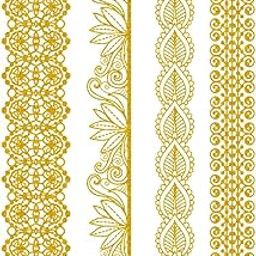 ORDERSHOCK Modern & Beautiful Bracelet Golden Color Mehndi Design For All Types Hands, Simple Mehndi Sticker For Girls & Women-image-91