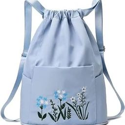 Travel Folding Bag Lightweight Waterproof Luggage Bag Stylish Drawstring Backpack for Women and Men (Blue Less Bag)-image-79