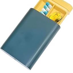 Cannagenix Pills Storage Box Travel Curry - Pill Medicine Organizer Storage Box with 6 Compartments - Ideal for Travel, Pocket, Purse, Daily Pill Case, Portable Medicine Vitamin Holder (Blue)-picture-27