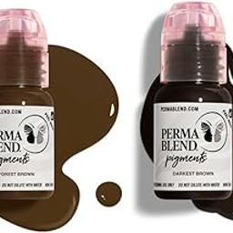 mini Eyebrow Set - Brown Tattoo Ink Set for Permanent Makeup - Eyebrow Microblading Kit - Tattoo Supplies for PMU - Includes (Forest Brown and Darkest Brown) 15ml each-52