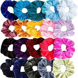 Shivashay Multicolour Vintage Ponytail Holder Velvet Elastic Scrunchies for Women Pack Of 18-image-46