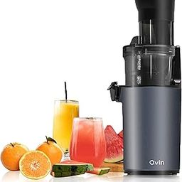 Qvin Slow Juicer, Slow Masticating Juicer Machine with Big Wide Chute, Juice Cup, Cold Press Juicer for Nutrient Fruits and Vegetables, Juicer Machine BPA-Free, Easy to Clean-image-49