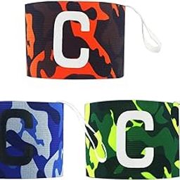 THE WHITE SHOP 3 Pack Camouflage Captain Arm Bands for Soccer Football Adjustable Elastic Soccer Leader Arm Band for Adult Youth-image-48