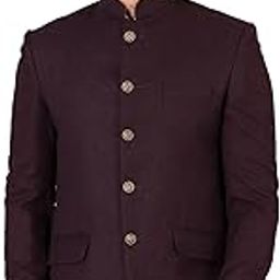Men's Wool Purple Bandhgala-image-56