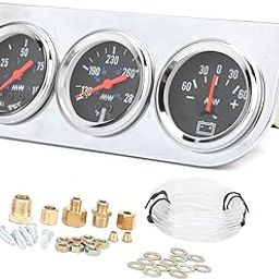 Water Temperature Gauge, Triple Gauge Set High Accuracy Clear Digital Scale Ampere Meter Oil Pressure Meter for 12V Car for Boat for Truck-image-56