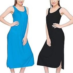 Women's Cotton Full Length Plus Size Long Slips for Nighties/Camisole/Kurti/Suit - Pack of 2-picture-16