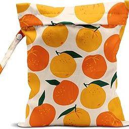 zcyxuuw Wet Bag, Wet Dry Bag, Wet Bag for Swimsuit, Travel, Beach, Pool, Diapers, Dirty Yoga Gym Clothes, Makeup Bag, Waterproof Reusable Fruit Decor Orange Strawberry-image-47
