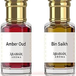 Arabian Aroma Bin Saikh And Amber Oud Attar Set | Woody Spicy Amber Rosemary Oudh Attar for man | 100% Perfume | Alcohol-Free Long Lasting Roll On Itra | Oriental Attar (12ml)-image-65
