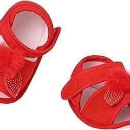 Baby Boys & Girls Bunny Fur New Born Infant Kids Sandals - Red, 3 Months to 12 Months-image-28