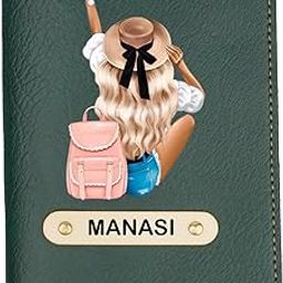 Customized Leather Unisex Passport Cover | Printed Leather Passport Holder with Name Engrave | Leather Passport Case Travel Accessories (Travel Girl)-image-64