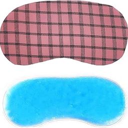 Polyester Cute Gel Sleeping Eye Shade Mask Cover For Insomnia, Meditation, Puffy Eyes And Dark Circles Check Pink-image-67
