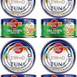 Golden Prize Tuna Chunk in Extra Virgin Olive Oil 185Gms Each - Pack of 4 Units-image-66