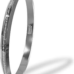 9 Verse Hanuman Chalisa Kada | Stainless Steel Religious Bracelet for Men | Micro-Carved Hindu Kada | Waterproof, Anti-Tarnish & Hypoallergenic | Traditional Adjustable Bangle |-image-36