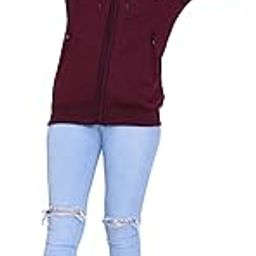 Fleece Jacket for Women with Hoodie and Zipper Pockets. Plain Travel Winterwear in Light Colours (L-800)-image-76