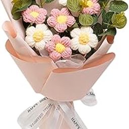 VELURA Crochet Flower Bouquet Mother's Day Decoration for Wedding Thanksgiving Gift Pink|1 Crochet Flower Bouquet| Home Decor|Home & Garden-image-21