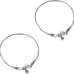 Ruhaani Silver Anklets For Women-image-86