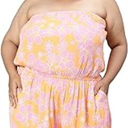 Women Plus Size Floral Print Elasticated Off-Shoulder Beachwear Playsuit-picture-21