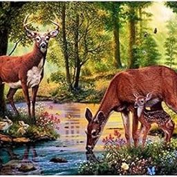 LOOM TREE® DIY 5D Diamond Embroidery Painting Animals Cross Stitch Kit Deer Needlecrafts & Yarn | Embroidery & Cross Stitch | Hand Embroidery Kits | Cross Stitch Kits-image-46