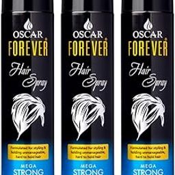 Oscar Forever Hair Spray - Strong Hold, Styling with Nourishment for men & women with 250 ml (Pack of 3)-image-38