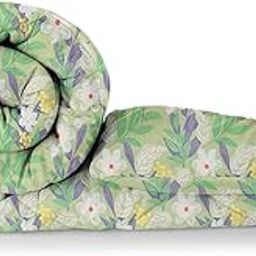 HOMEKART Super Soft Floral Printed Reversible Single Bed Comforter| Ac Blanket/Quilt |Light Weight & Breathable (90x60 Inches, Green)-31