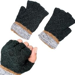 Half Finger Woolen Gloves For Boy And Girls (Multicolor)-37