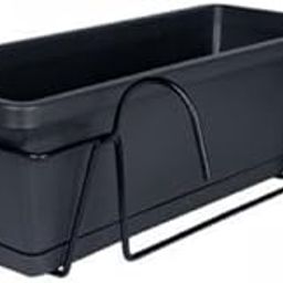 UJEAVETTE 2xWindow Planter Box Hanging Garden Planter Deck Patio Balcony Railing Planter Dark Grey-image-31