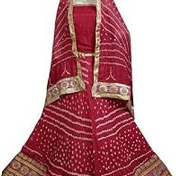 Women's Rajasthani Traditional Bandhej Lehenga Chunni Set – Ethnic Bandhani Print Lehenga with Dupatta, Vibrant Colors, Festive-image-43