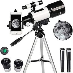 Deoxys Telescope, 70mm Aperture 300mm AZ Mount Astronomical Refracting Telescope for Kids Beginners - Travel Telescope, Phone Adapter-10