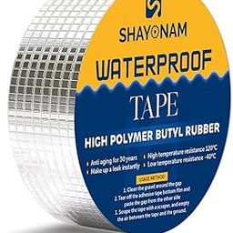 SHAYONAM (Pack 2 Super Strong Adhesive Waterproof tape Permanent Repair Roof Water Leakage Solution Rubber Foil Suitable for surface Crack, Window Sill Gap, Boat Sealing, Tank Leak (5CM*5M)-image-89
