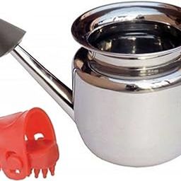 Acupressure Stainless Stell Ayurvedic Jal Neti Pot with special Thumb pad Neti for yoga Nasal Passage for sinus irrigation fitness kit body massager kit-15