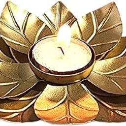 UPHARKARO Metal Lotus T-Light Candle Holder for Home Décor | Tealight Diya Holder for Festive & Home Decoration | Decorative Candle Stand for Diwali, Pooja, Gifting (Gold)-image-60