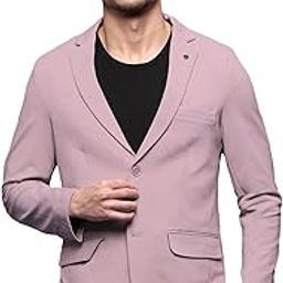 Men's Mauve Solid Single-Breasted Blazer-EX-3001_Mauve-image-29
