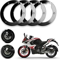 B.K ACCESSORIES Bike Wheel Cover for 17 inch Universal for All Bike 4Pcs Set (ABS Plastic) Black-3