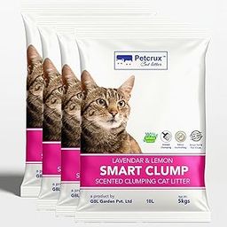 PetCrux Smart Clump Cat Litter | Natural Bentonite Clay | Pet Friendly Lavender Essential Oils | Superior Odour Control | 99.9% Dust Free Scoopable (for Multiple Cats), 20kg Total - 4 Packs of 5kg-image-97