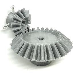 INVENTO 1pcs 3D Printed Plastic Bevel Gear 12 Teeth (33mm dia) + 25 Teeth (66mm dia), 15mm Width, 6mm hole, 2.5 Module for DIY Projects-image-39