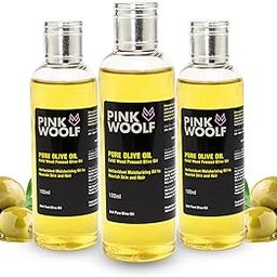 Pink Woolf Olive Oil for Hair & Skin | Light & Quick-Absorbing | Ideal for Body Massage | 3 Bottle Pack-image-47