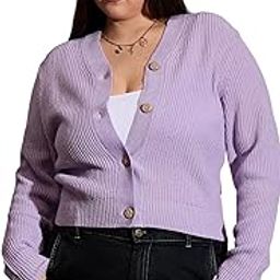 Curve Lavender Front Button Cardigan-image-12