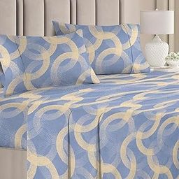 BSB HOME Premium 100% Cotton 200 TC Flat Double Bed Bedsheets for Summer Breathable | Wrinklefree (Size-220 x 230 Cm) with 2 Pillow Covers (Size-18 X 28 Inches, Grey and Beige)-11