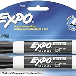 Expo Low Odor Chisel Tip Dry Erase Markers, Black, Pack of 2 (1752376)-14