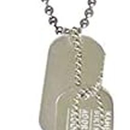 � Stainless Steel Silver Classic Stylish Military Army Theme Dog Tag Dual Name Address Engraved Sterling Chain Pendant Necklace Jewelry Accessories Men/Women-image-1
