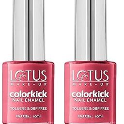 Lotus Makeup Colorkick Nail Enamel - Rose Petal 920 | Chip Resistant | Glossy Finish | 10ml x Pack of 2-7