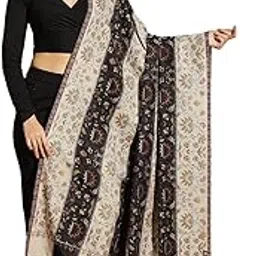 zamour Women's Kani Dual Tone Kashmiri Shawl, Large Floral Motifs, Soft Wool Luxury Material, Winter Woolen Pashmina Feel Wrap-picture-46